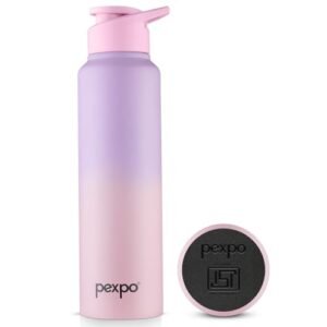 PEXPO Craft Pro 1000 ISI Certified Stainless Steel Sports/Fridge Water Bottle with Sipper Cap - 950ml | Single Wall | For Home, Office, Gym, Travelling | Lightweight| BPA Free - Pink&Purple Ombre  Amazon.in: Home & Kitchen