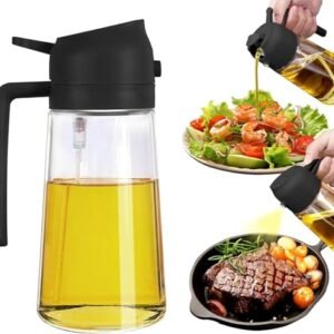 Misamo Enterprise Glass Oil Sprayer and Dispenser Bottle, 500ml Capacity, 2-in-1 Design, Black  Amazon.in: Home & Kitchen