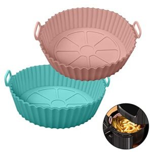 Buy Xacton Air Fryer Liners I Round Silicone Basket Baking Tray I Pot with Ear Handles I Nonstick Reusable Heat Resistant I Cooking Oven Insert Accessories - Multicolor (8 inch, Pack of 2) Online at Low Prices in India - Amazon.in