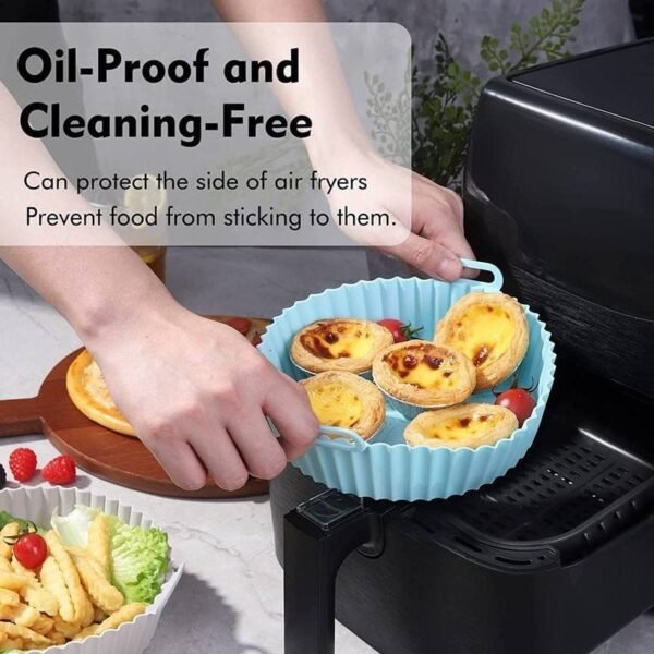 Buy Xacton Air Fryer Liners I Round Silicone Basket Baking Tray I Pot with Ear Handles I Nonstick Reusable Heat Resistant I Cooking Oven Insert Accessories - Multicolor (8 inch, Pack of 2) Online at Low Prices in India - Amazon.in - Image 8